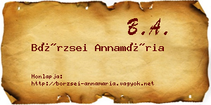 Börzsei Annamária névjegykártya