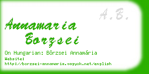 annamaria borzsei business card